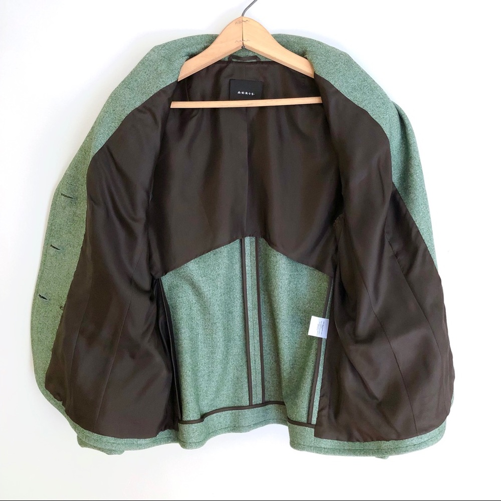AKRIS Wool Knit Blazer Sage Green - Picture 3 of 13